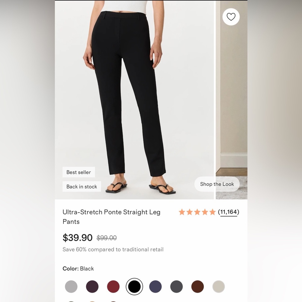 Quince Ultra Stretch Ponte Straight Leg Pants Large
